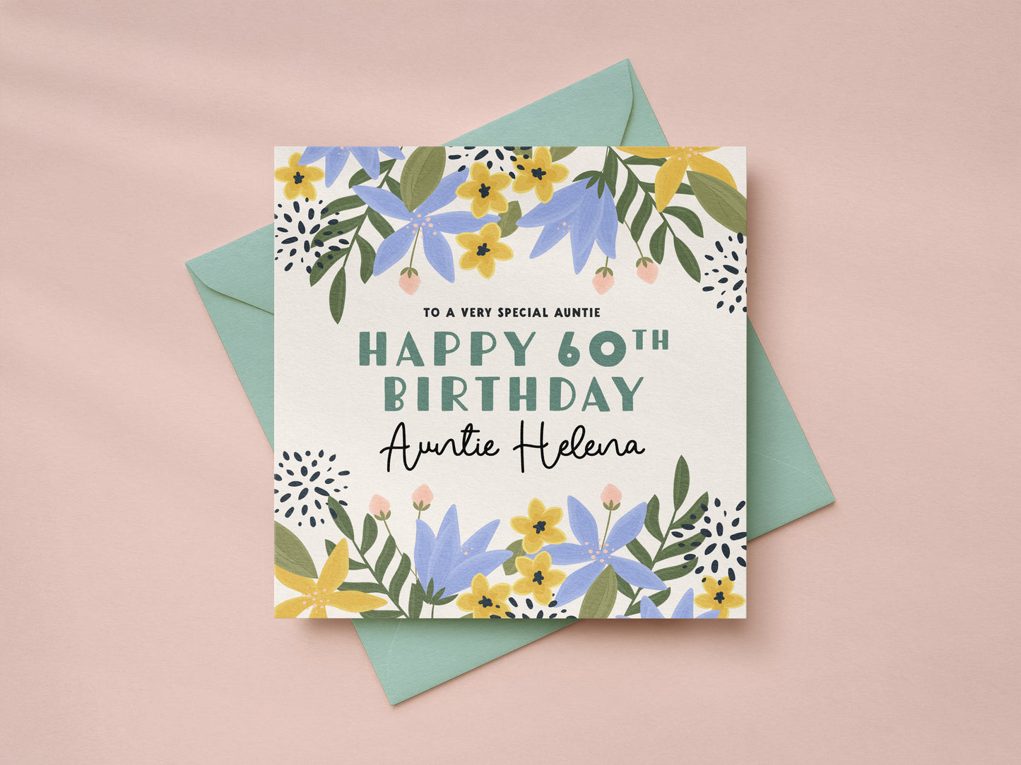 Personalised Age Floral Birthday Card