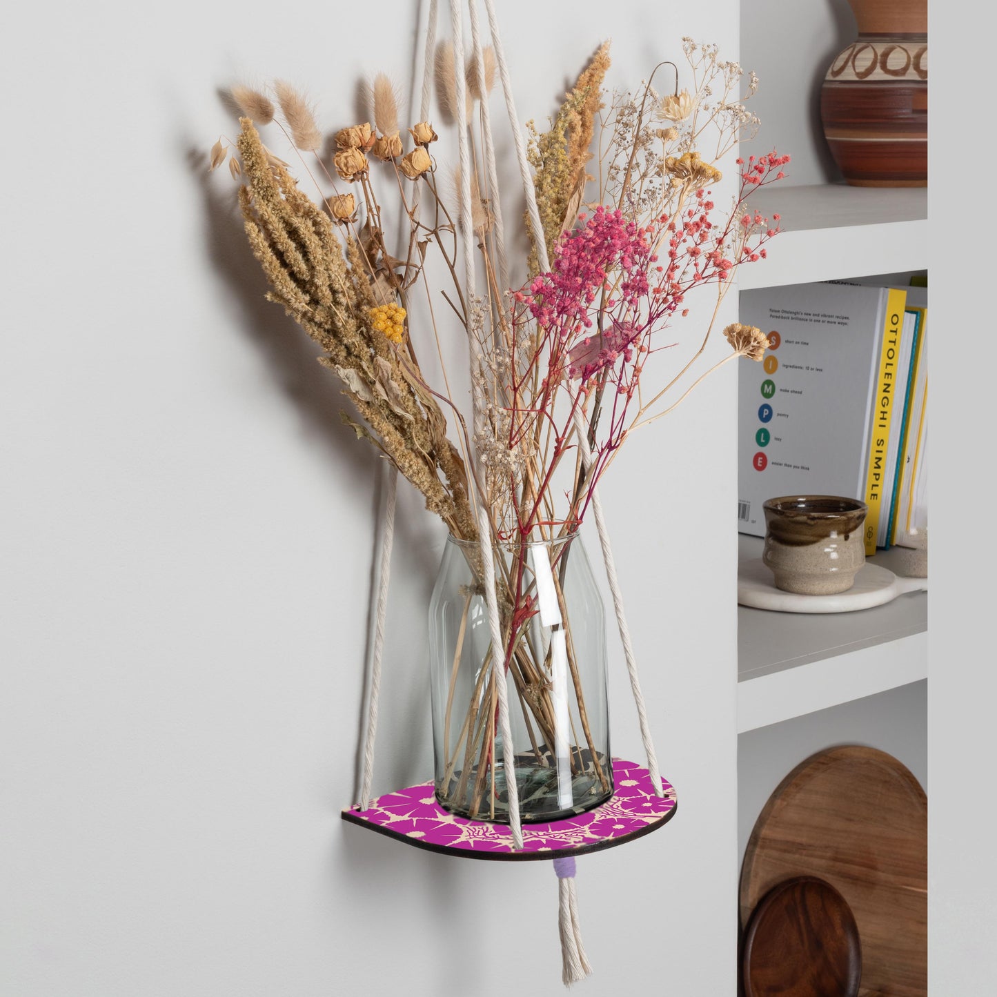 Hanging Plant Shelf - Cosmos Fuchsia