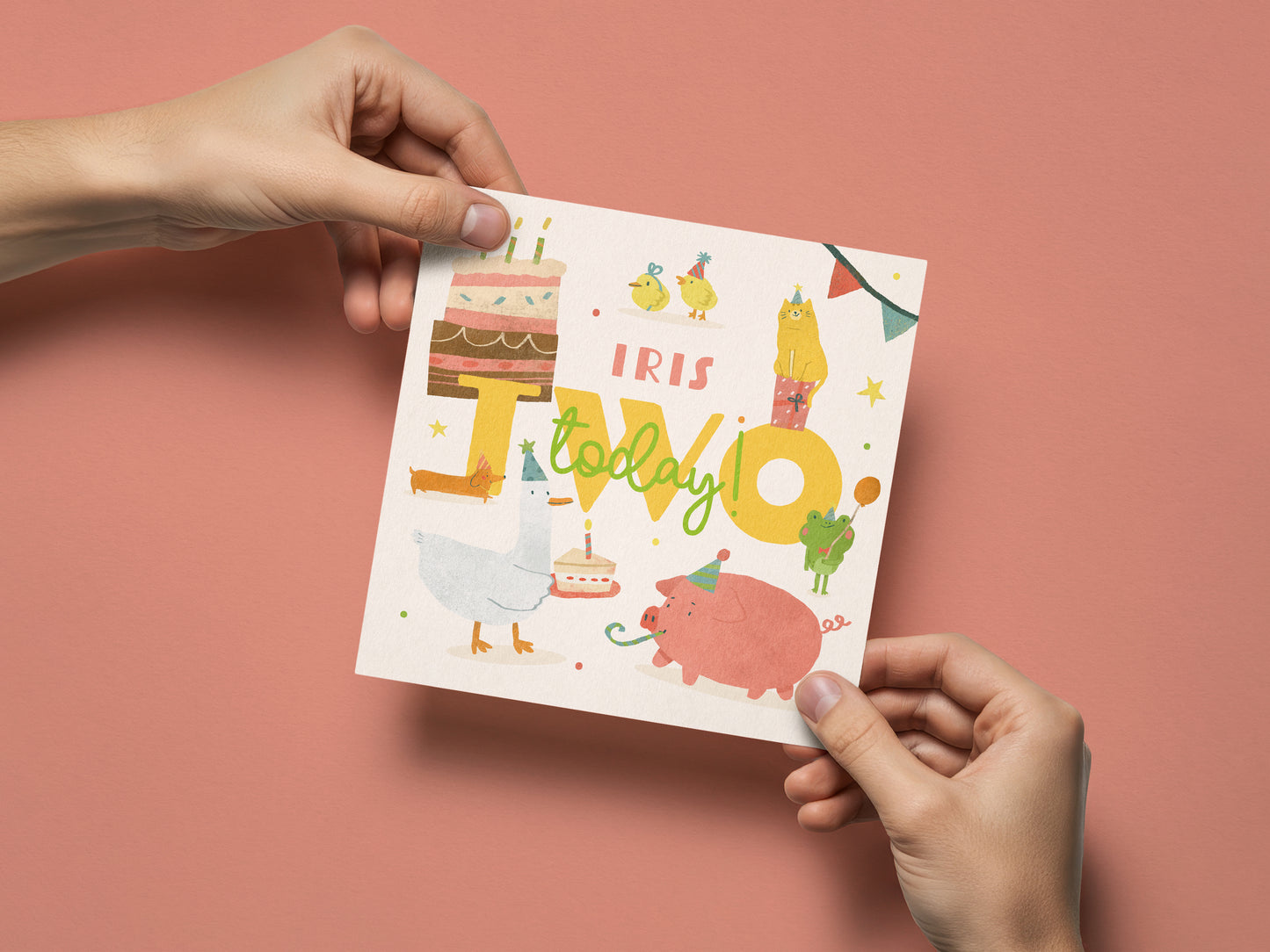 Personalised 2nd Birthday Card