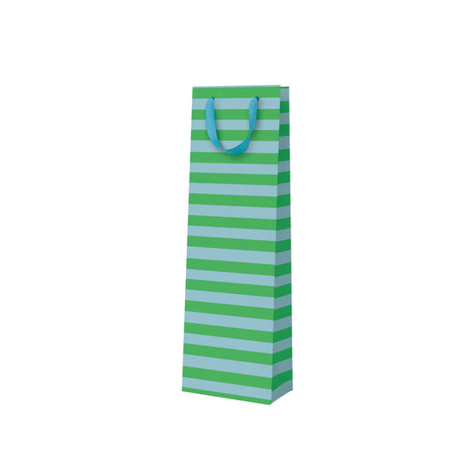 Green And Blue Stripe Bottle Bag