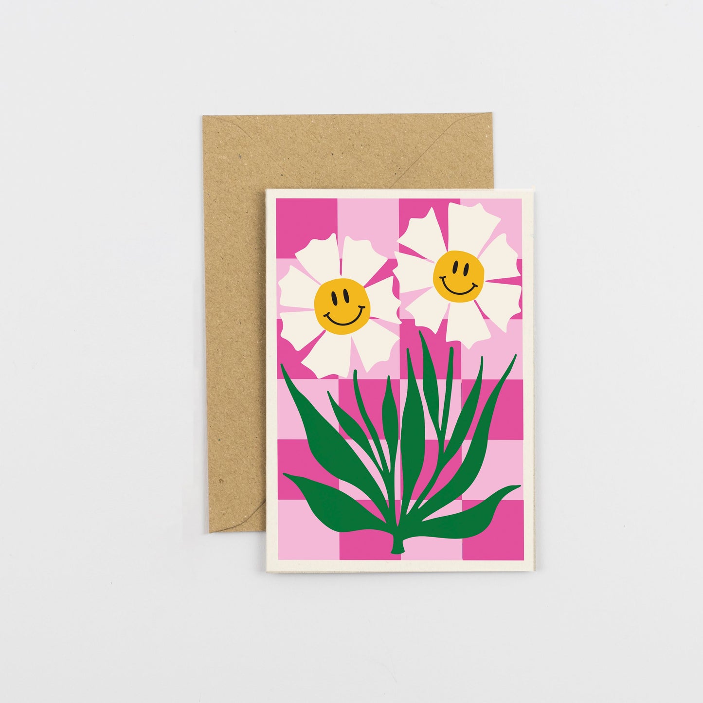 All Occasions Greetings Card - Smiley - Pink