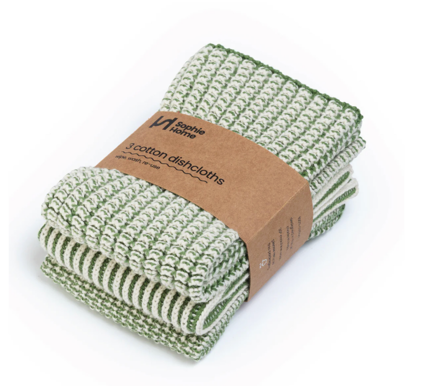 Reusable Textured Dishcloths: Olive Green
