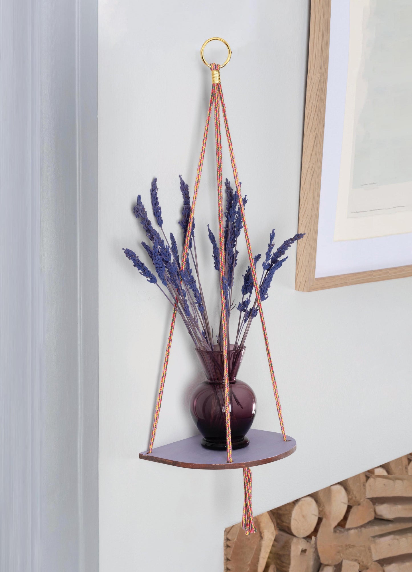 Hanging Plant Shelf - Lilac Wash