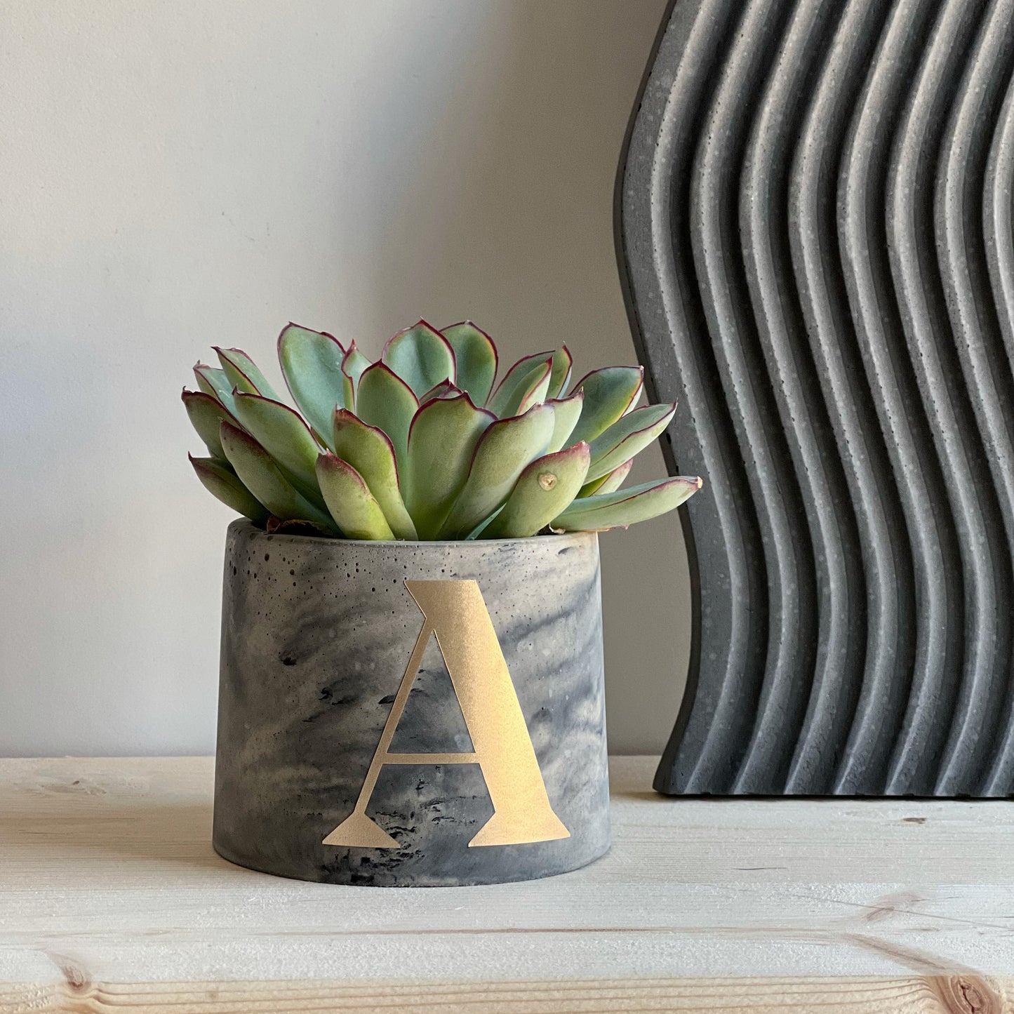 Valentines Midi Pot, Plant & Concrete Candle Holder