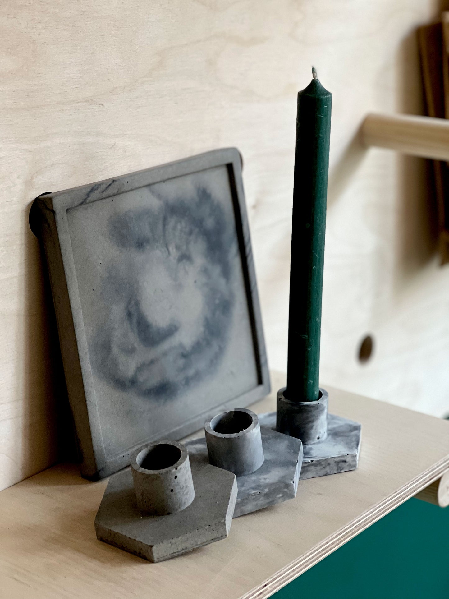 Hex Concrete Candlestick Holder