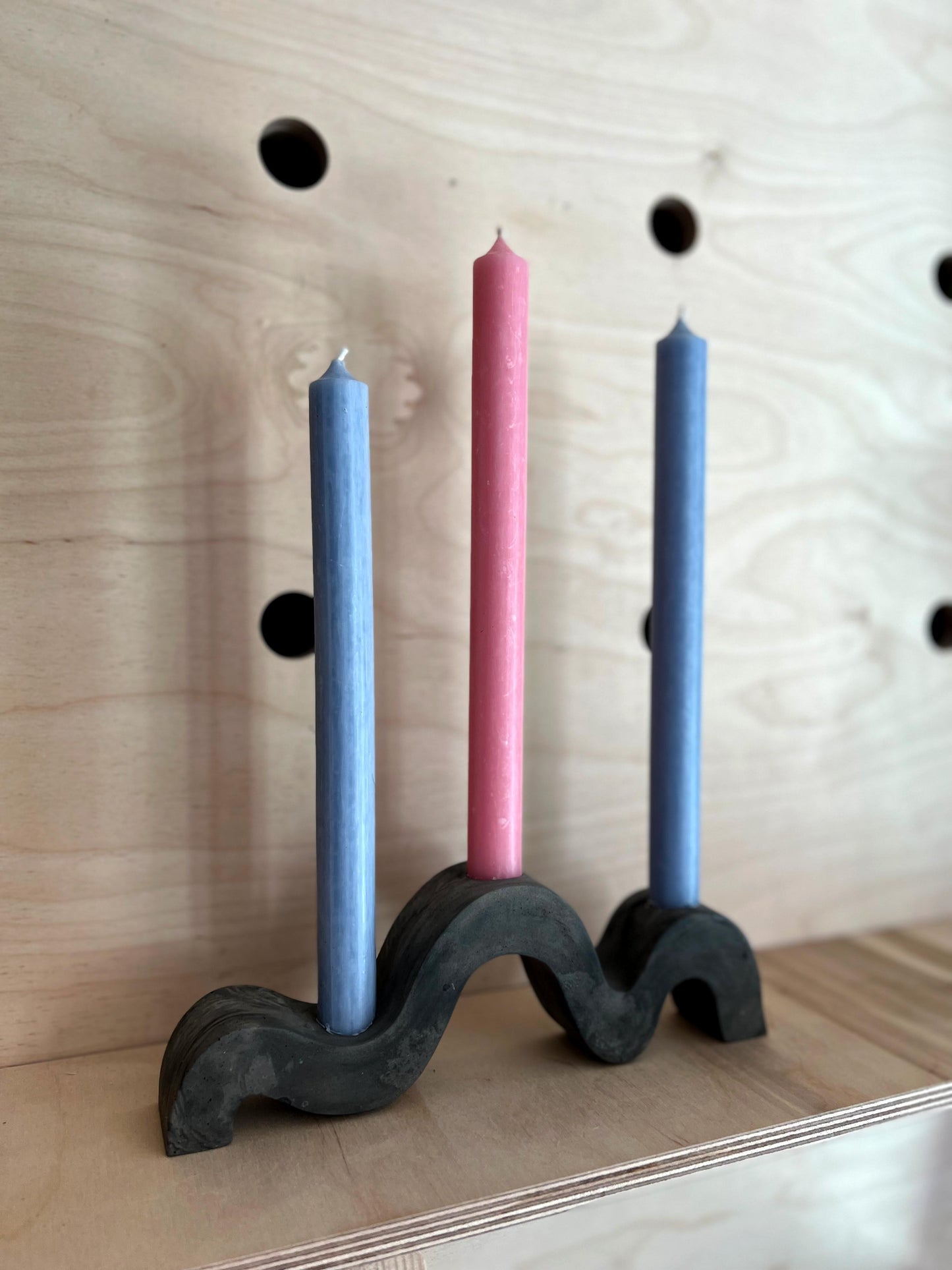 Wave Concrete Candlestick Holder