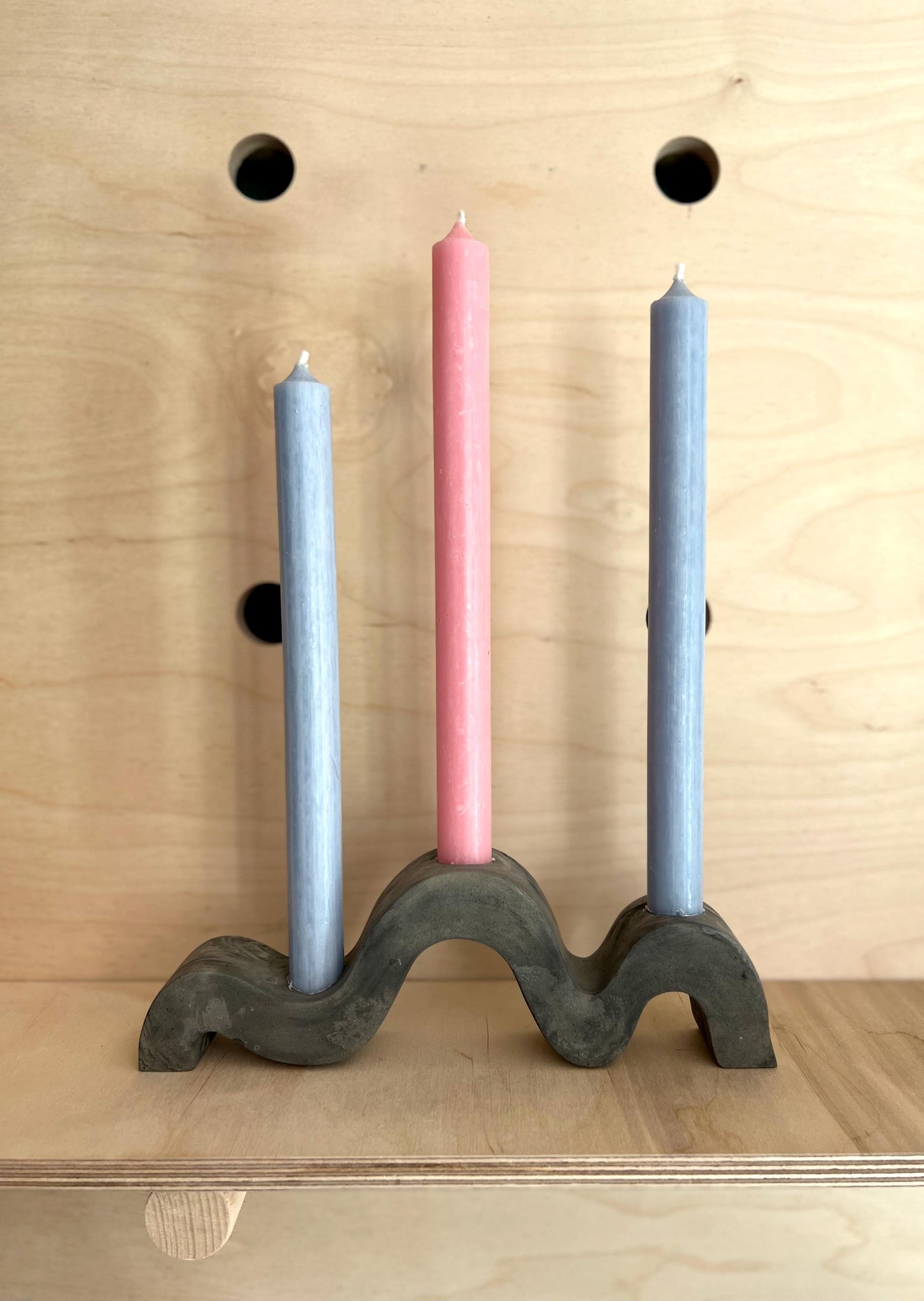 Wave Concrete Candlestick Holder