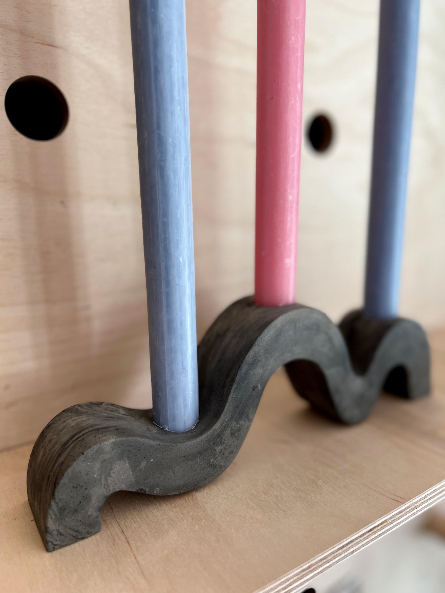 Wave Concrete Candlestick Holder