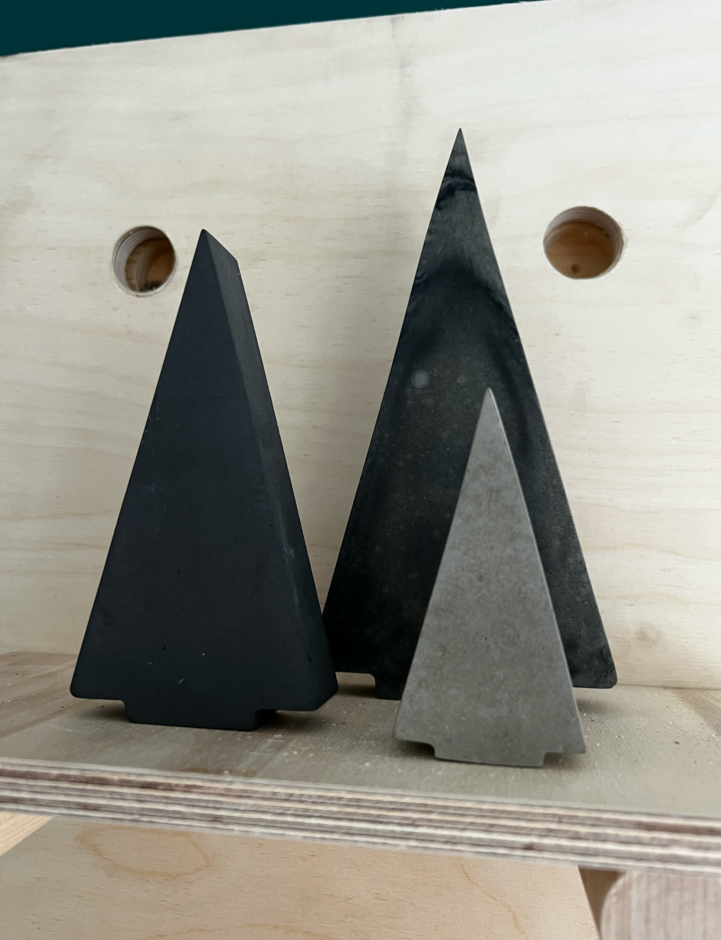 Concrete Christmas Tree Trio Set