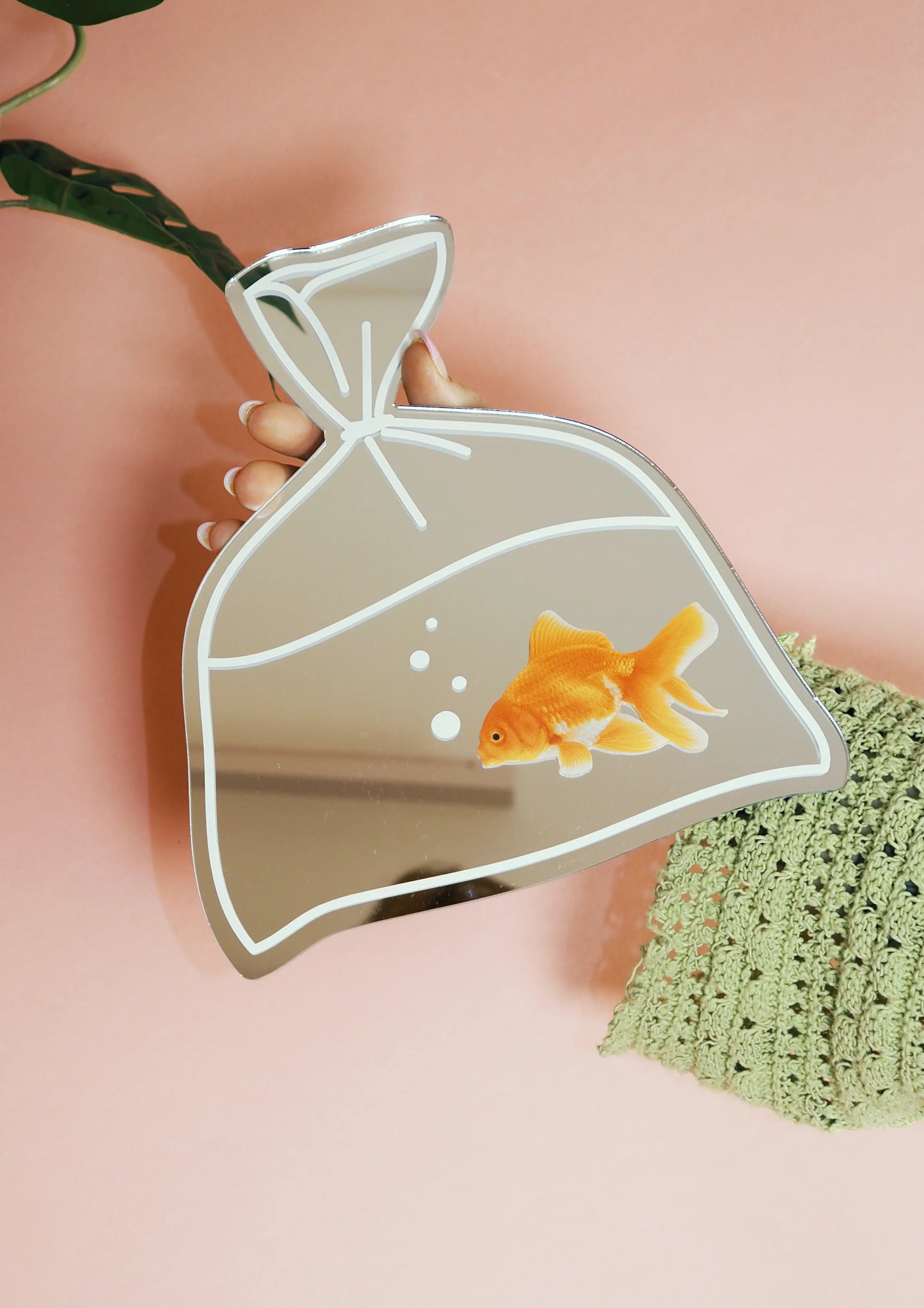 Goldfish in Bag Fairground Mirror