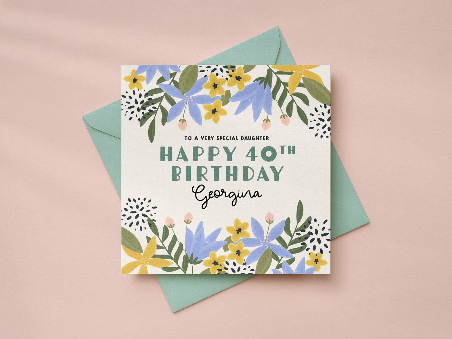 Personalised Age Floral Birthday Card