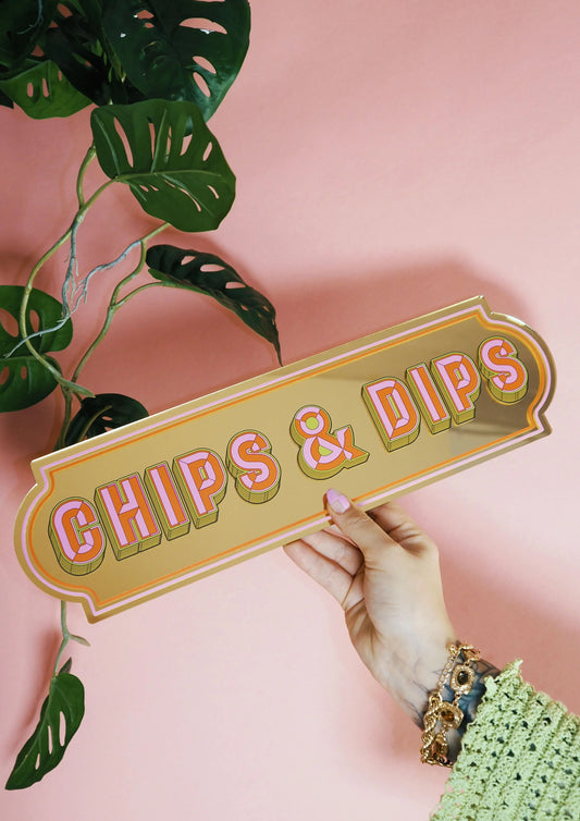 Chips & Dips Rectangle Sign Mirror