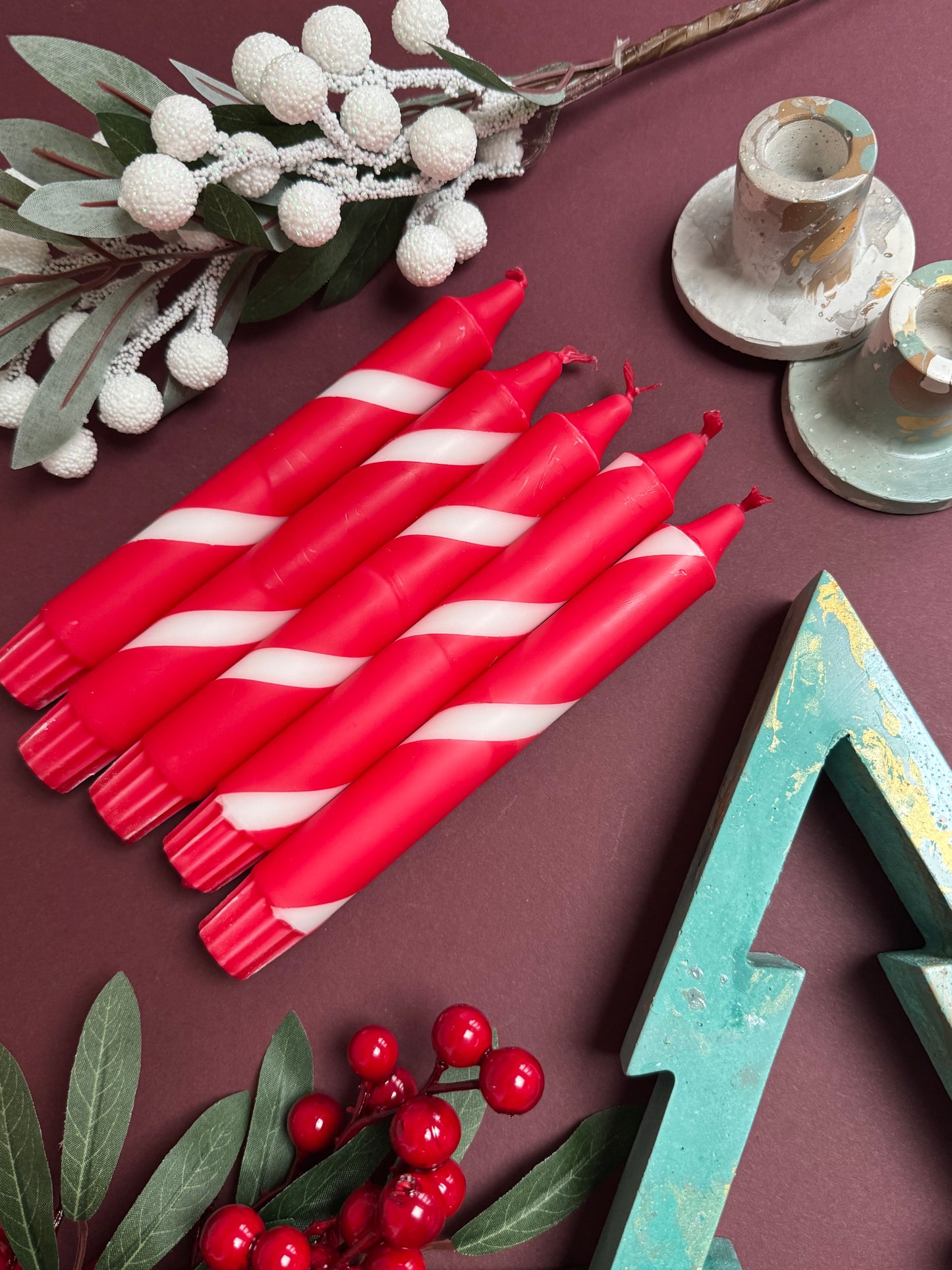 Candy Cane Candles