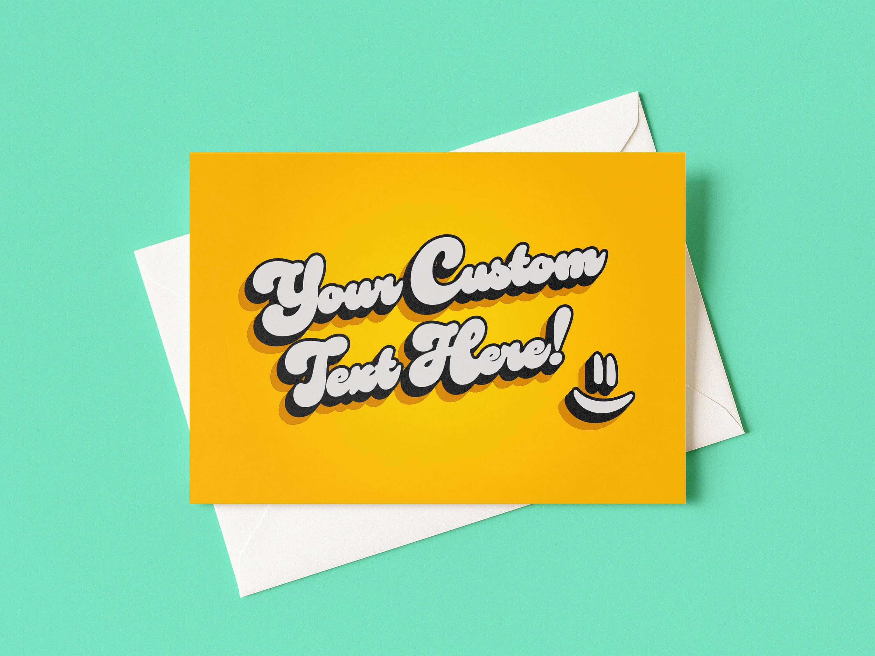 Personalised Own Message Greeting Card – Concrete & Cacti
