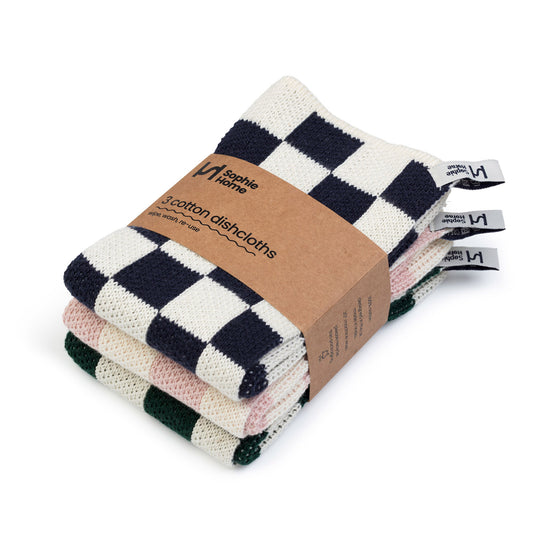 Reusable Check Dishcloths: Forest