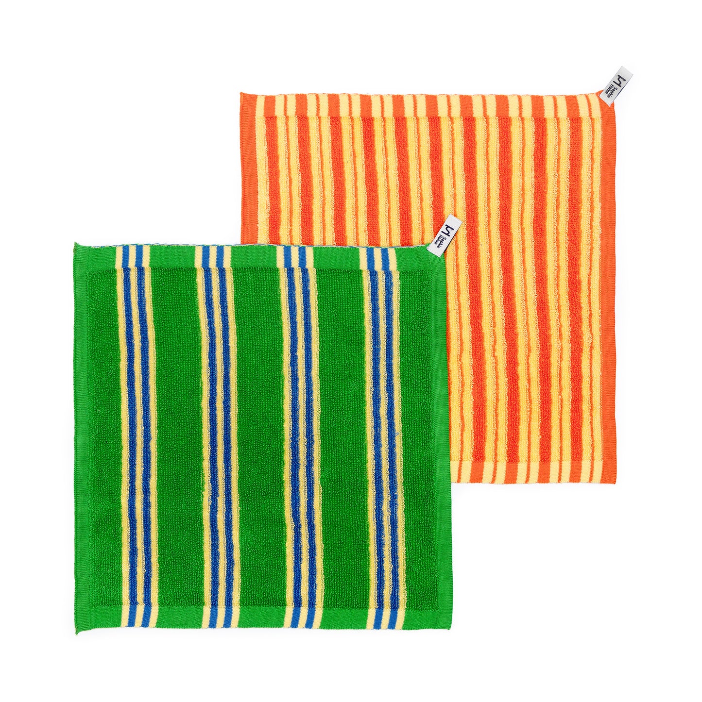 Striped Terry Towelling Flannel 2 Pack