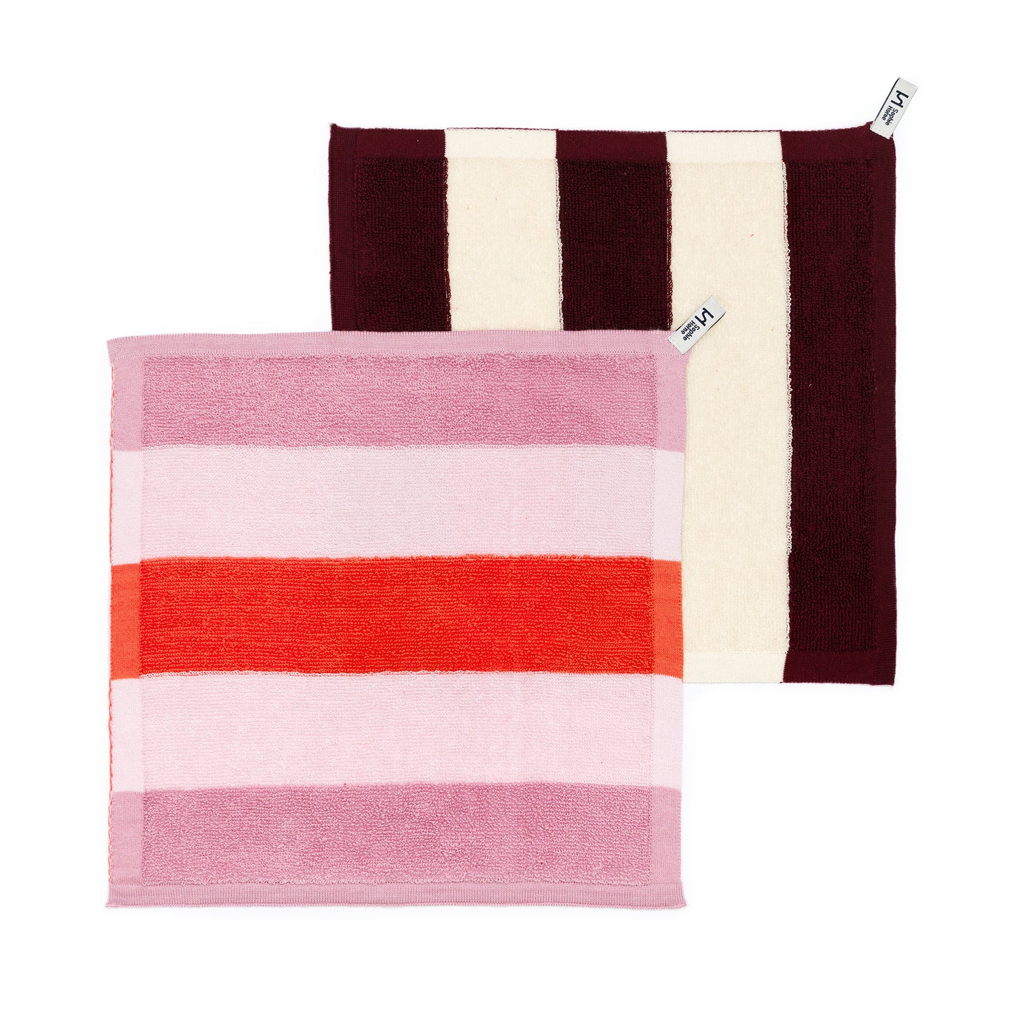 Striped Terry Towelling Flannel 2 Pack