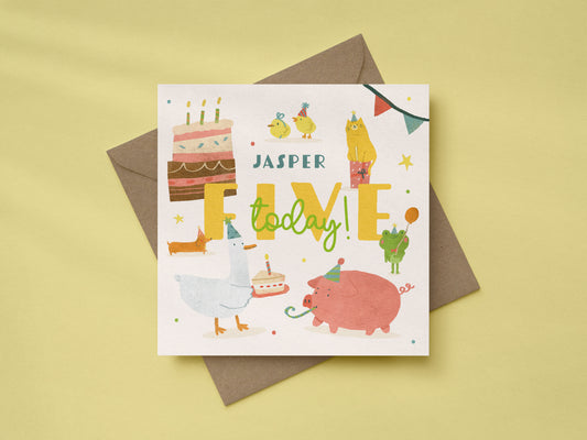 Personalised 5th Birthday Card