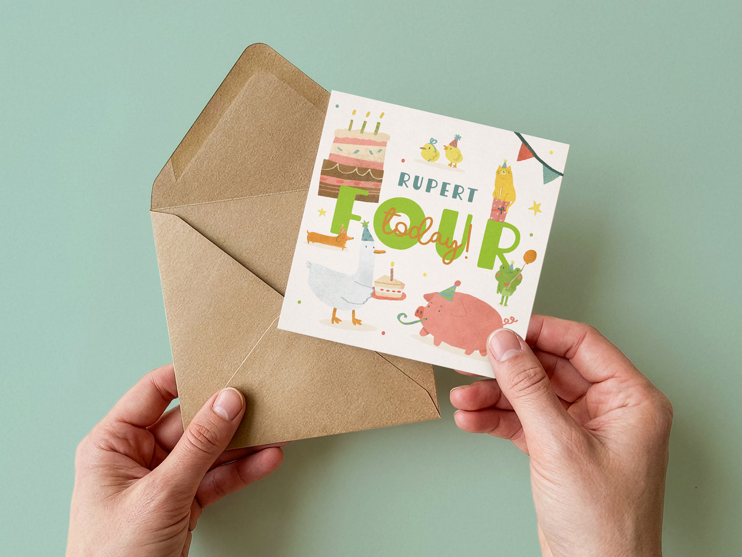 Personalised 4th Birthday Card