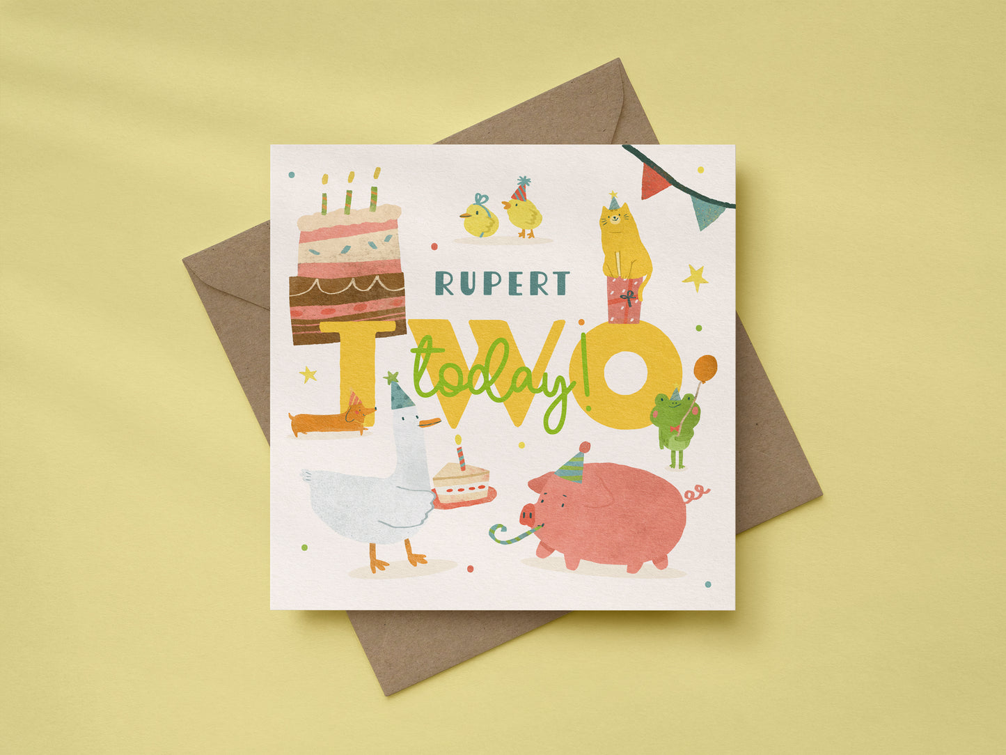 Personalised 2nd Birthday Card