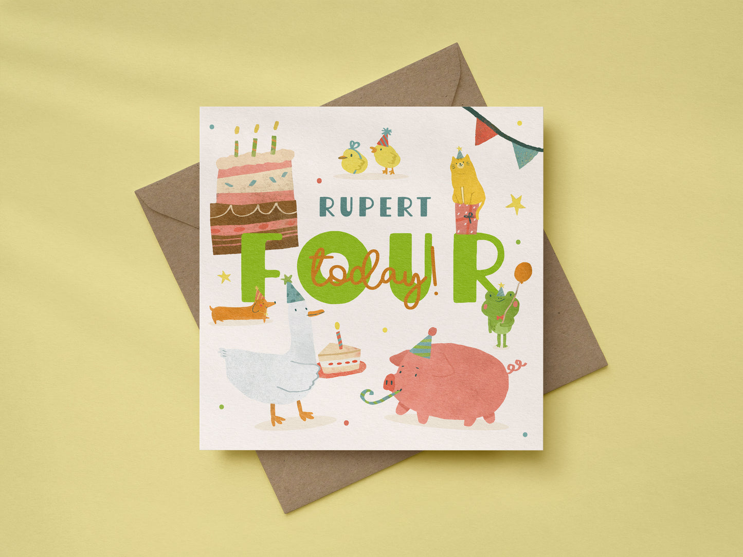 Personalised 4th Birthday Card