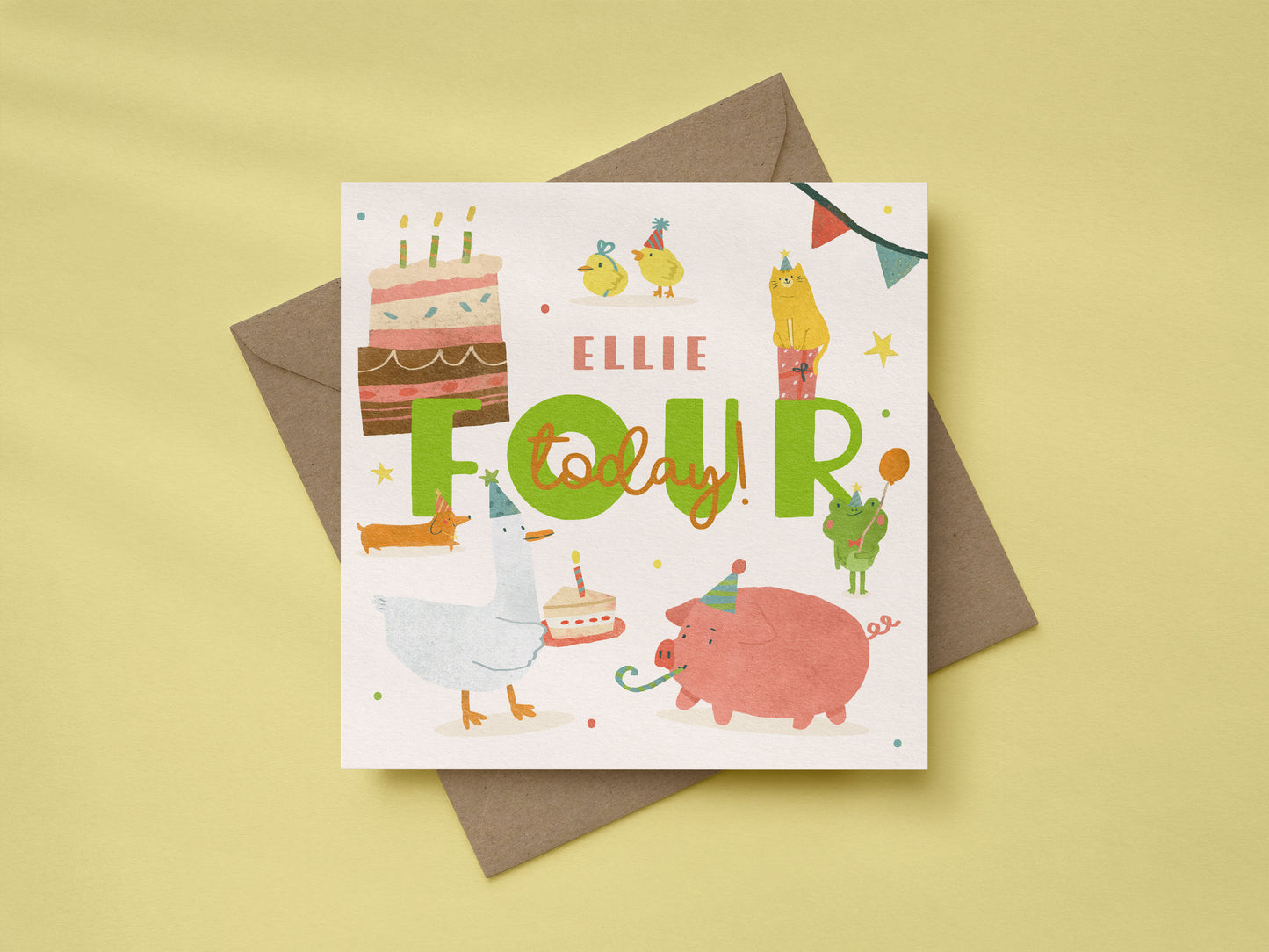 Personalised 4th Birthday Card