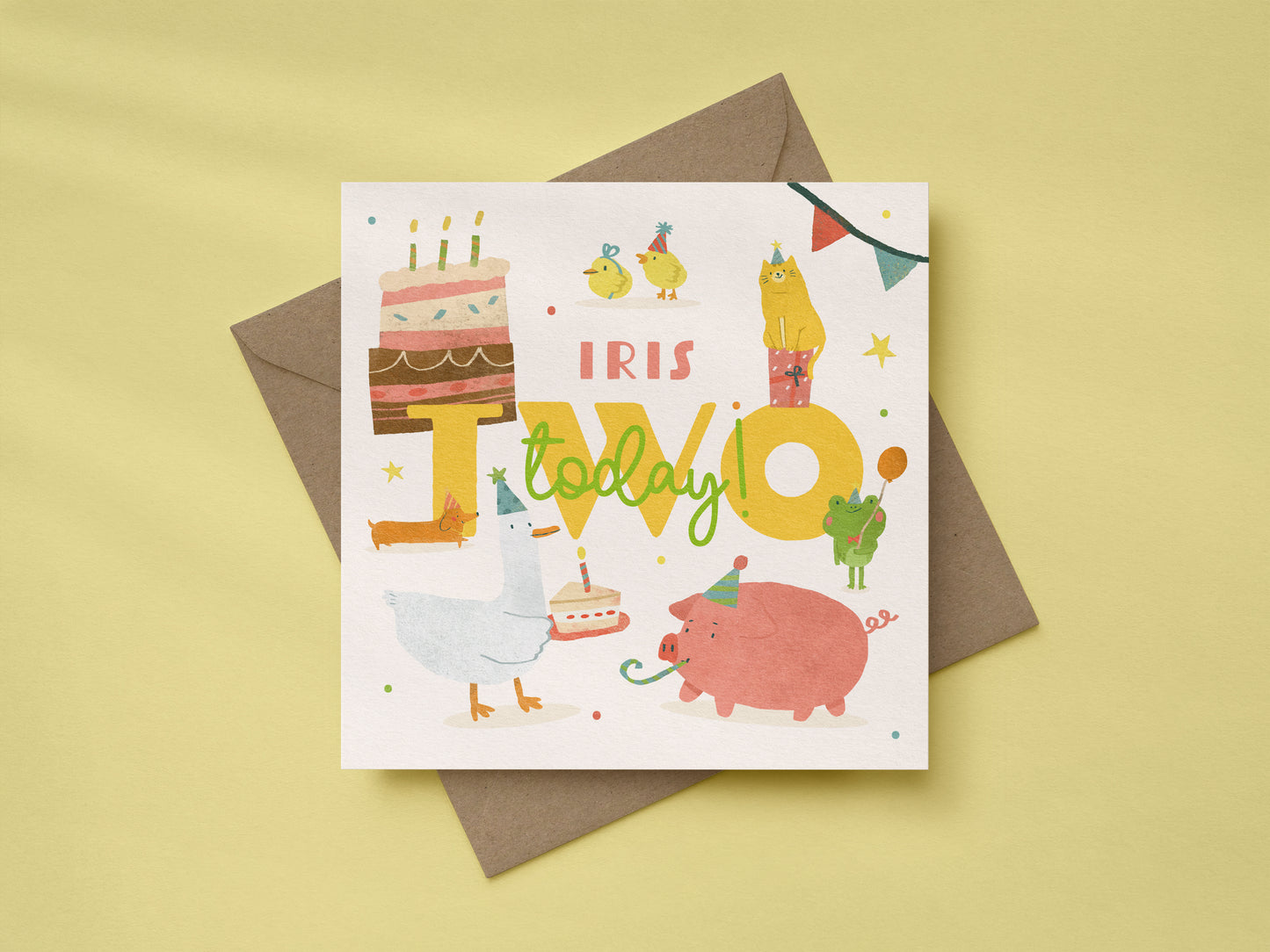 Personalised 2nd Birthday Card