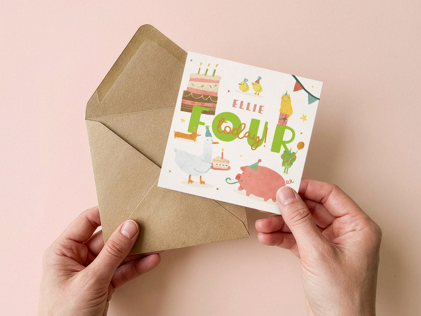 Personalised 4th Birthday Card