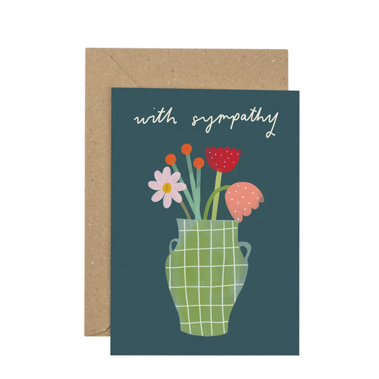 With Sympathy Vase Card