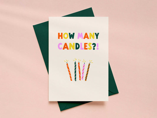 'How Many Candles?' Birthday Card