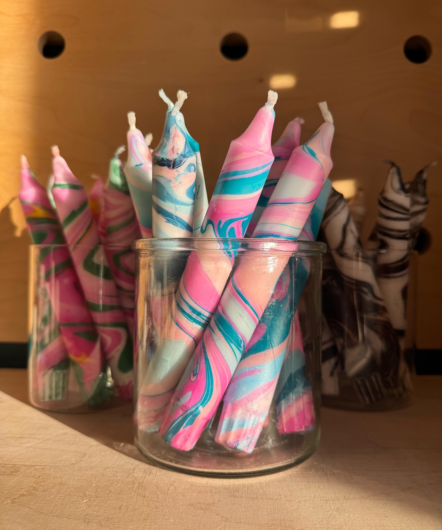 Blue & Pink Marble Candle