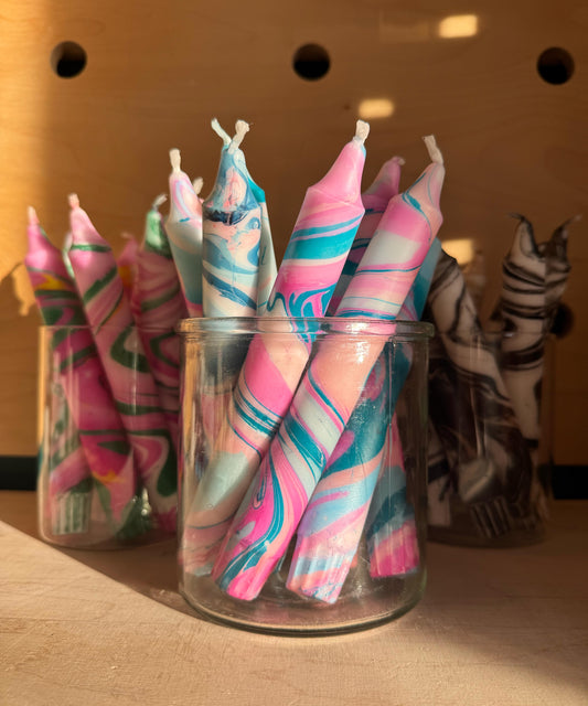 Blue & Pink Marble Candle
