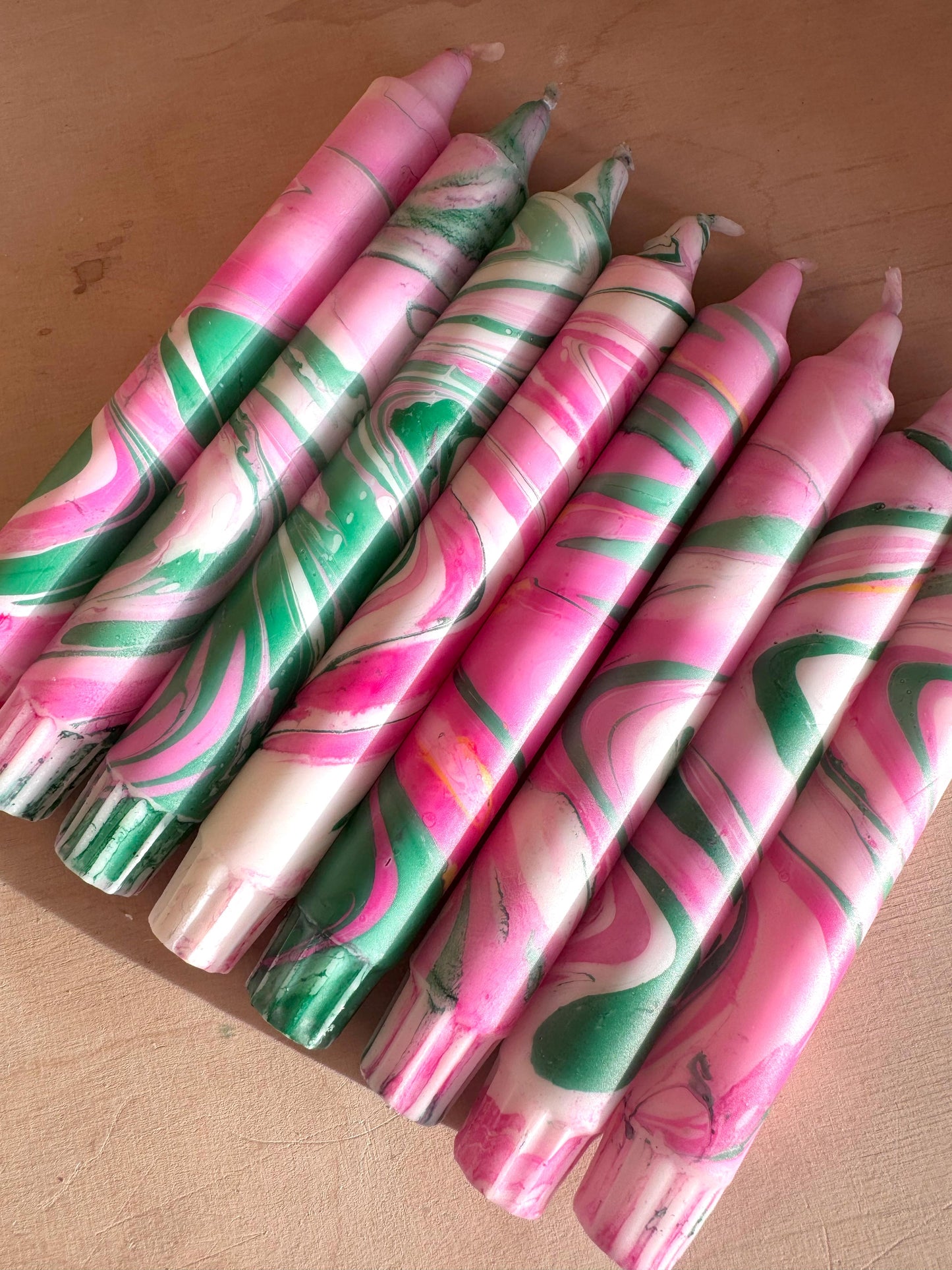 Green & Pink Marble Candle