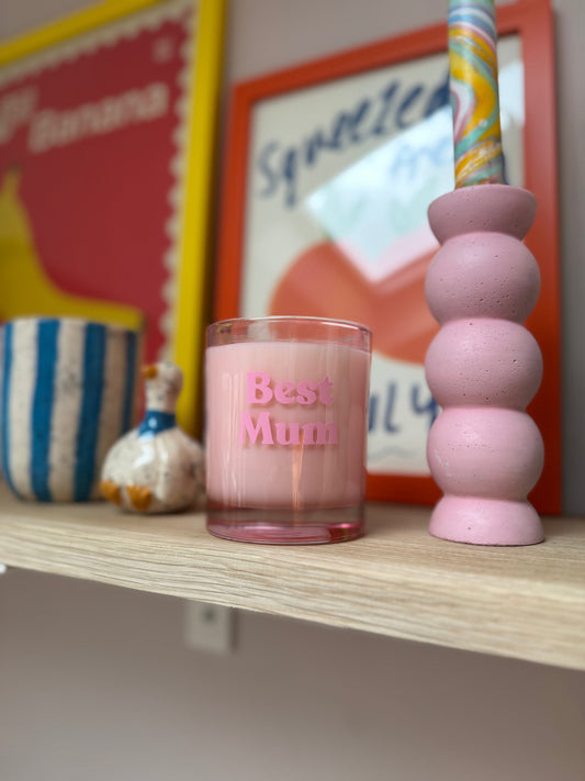 'Best Mum' Pink Jar Candle