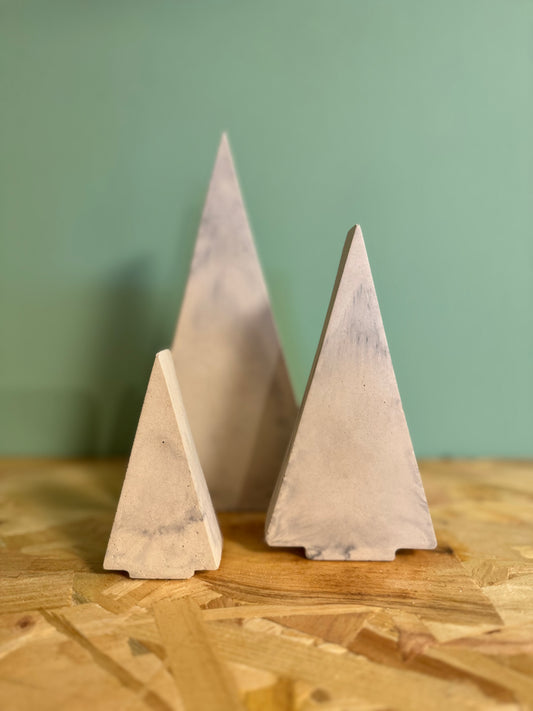 Concrete Christmas Tree Trio Set