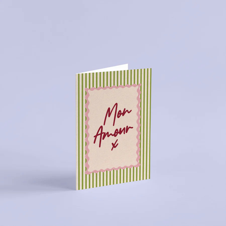 Mon Amour French Valentine's Card