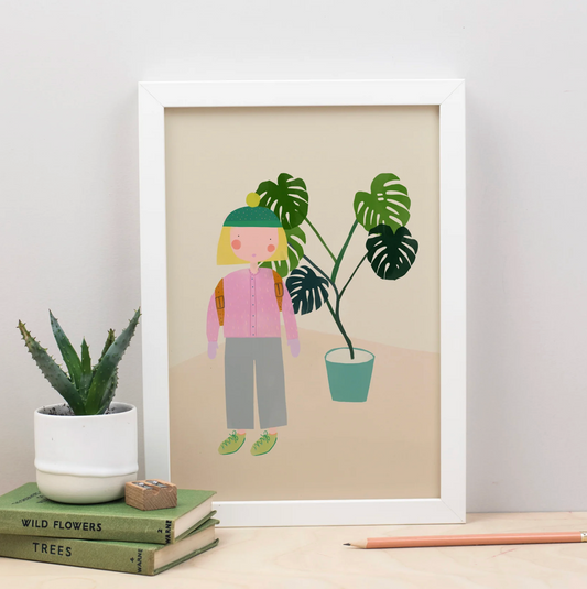 Girl & Houseplant Print