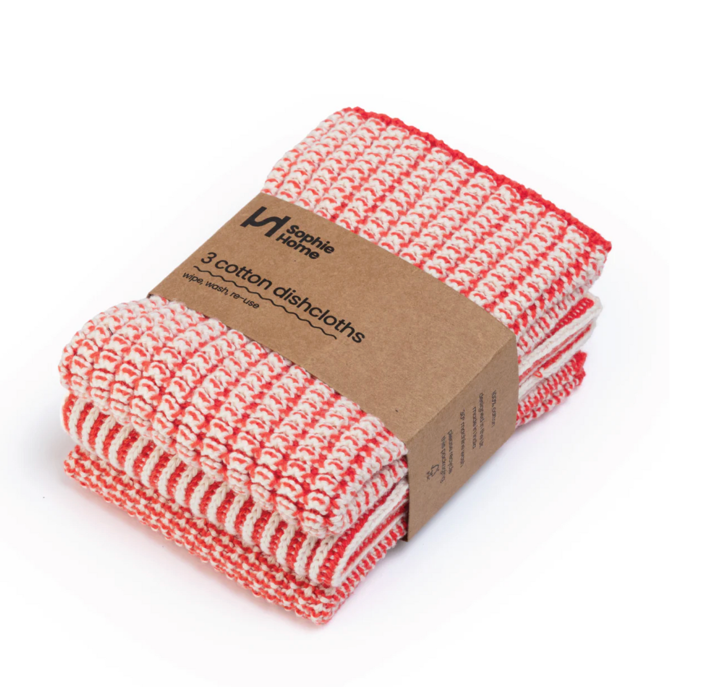 Reusable Textured Dishcloths: Red