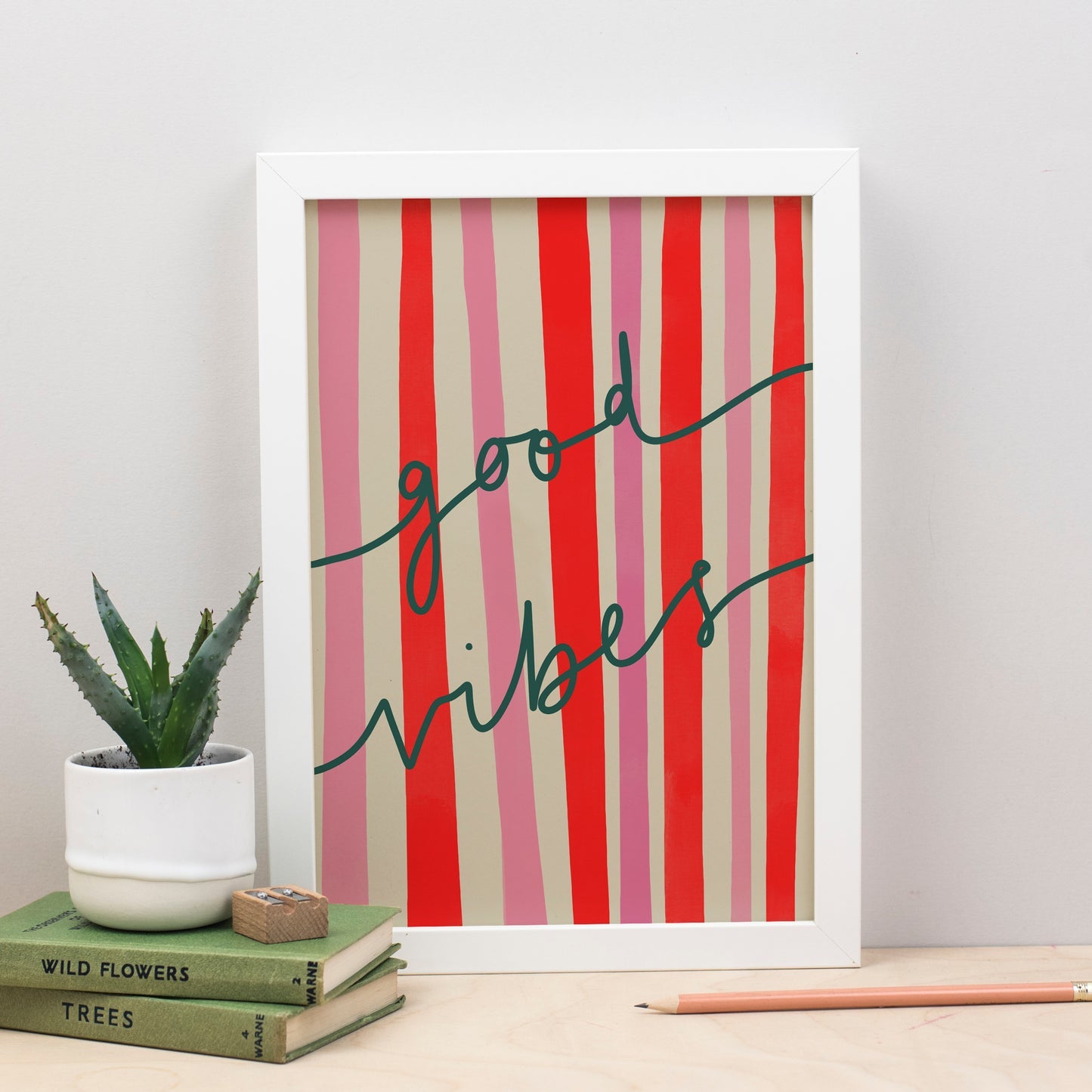 Good Vibes Stripe Print