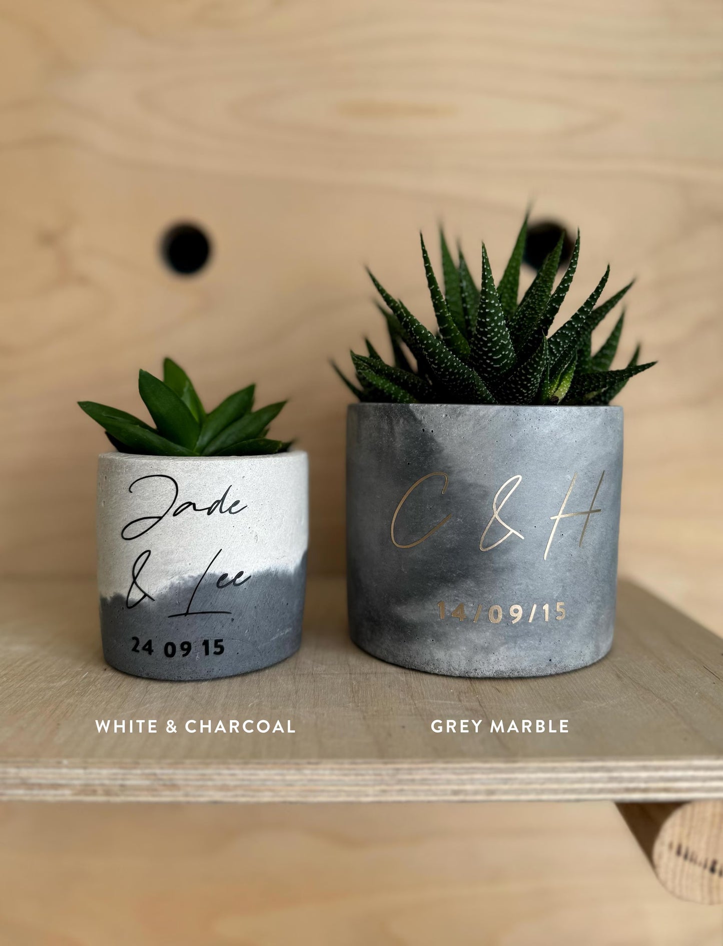 Rounded XL Personalised Concrete Pot