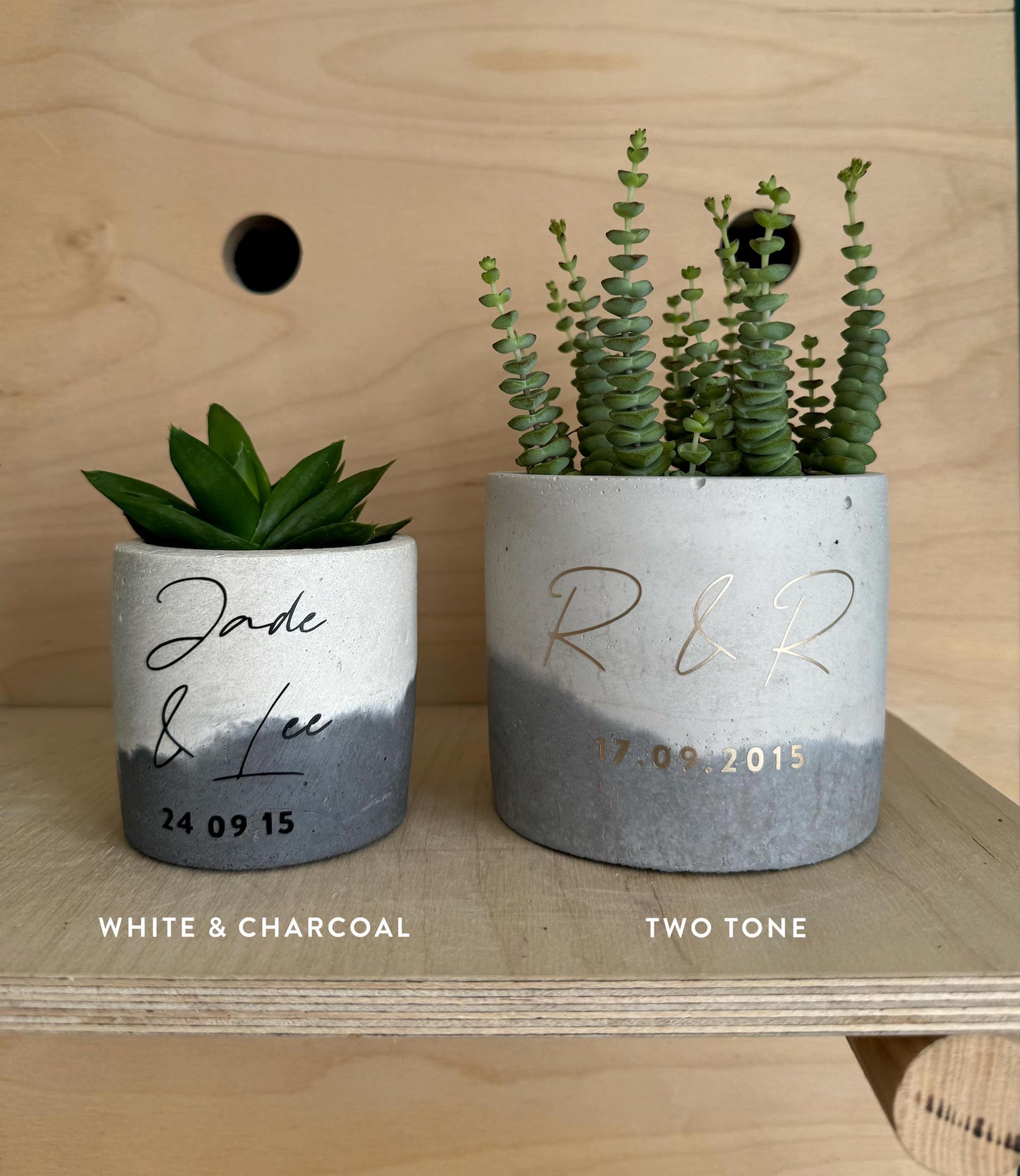 Rounded XL Personalised Concrete Pot