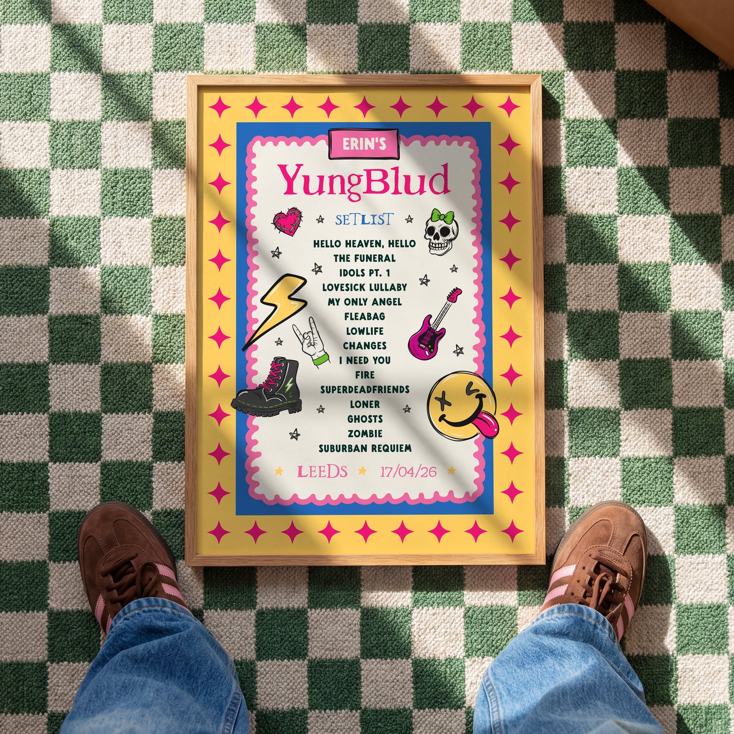 YUNGBLUD Personalised Setlist Print