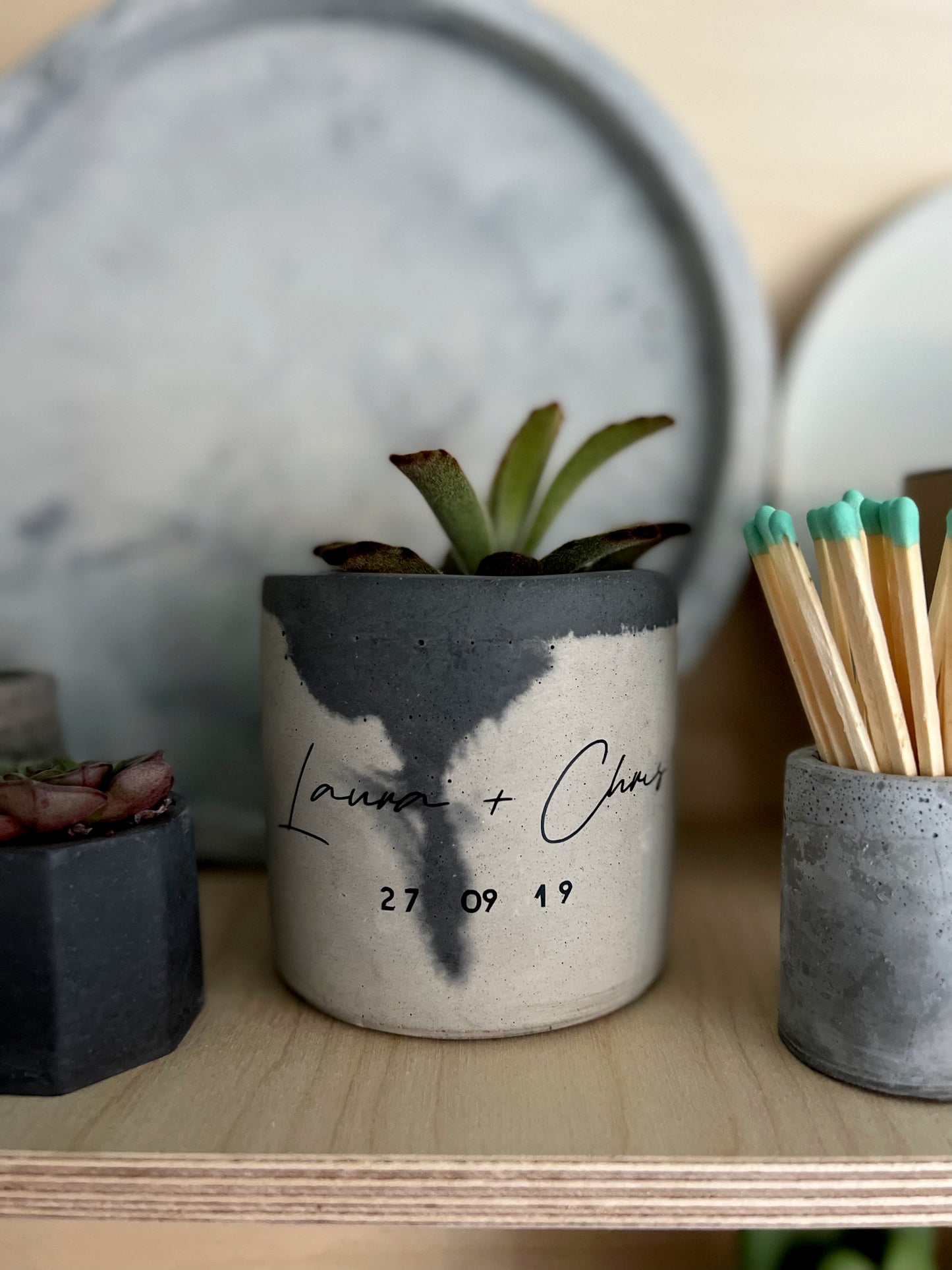 Personalised Concrete Pot & Plant