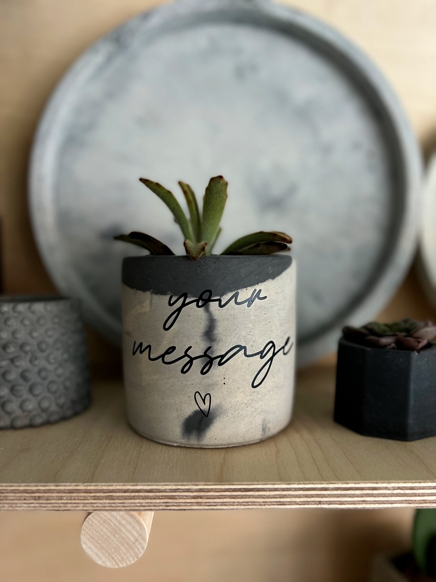 Personalised Concrete Pot & Plant