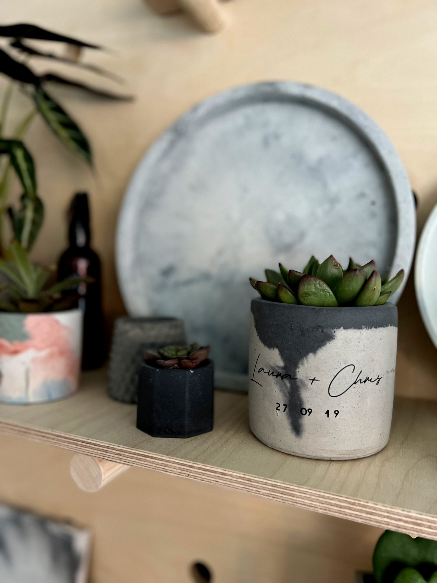 Personalised Concrete Pot & Plant